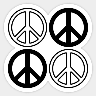 Gold and Black Peace Signs Pattern Sticker